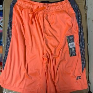 Russell Boys Orange Athletic Basketball Shorts With Elastic Waist